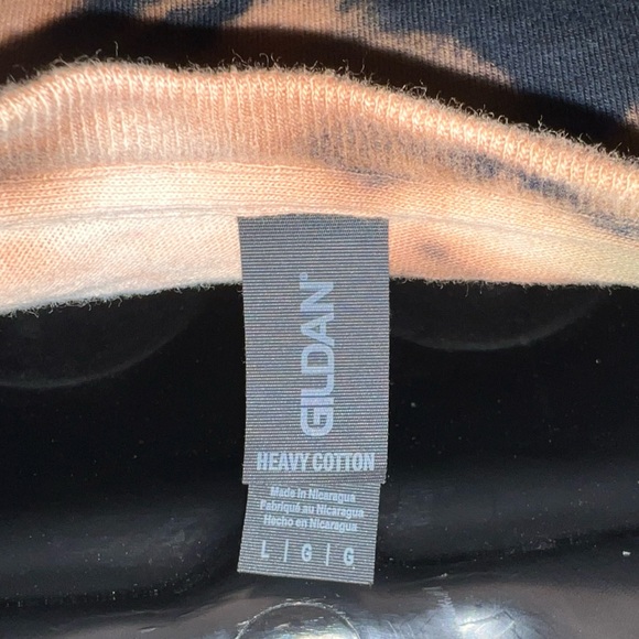 ⭐️Gildan Reverse Tie Dye Black & Tan Short Sleeve Shirt Size L Custom Made - Picture 12 of 12